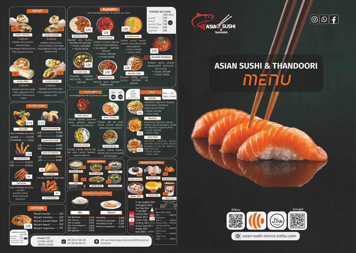 Asian sushi Roussillon меню