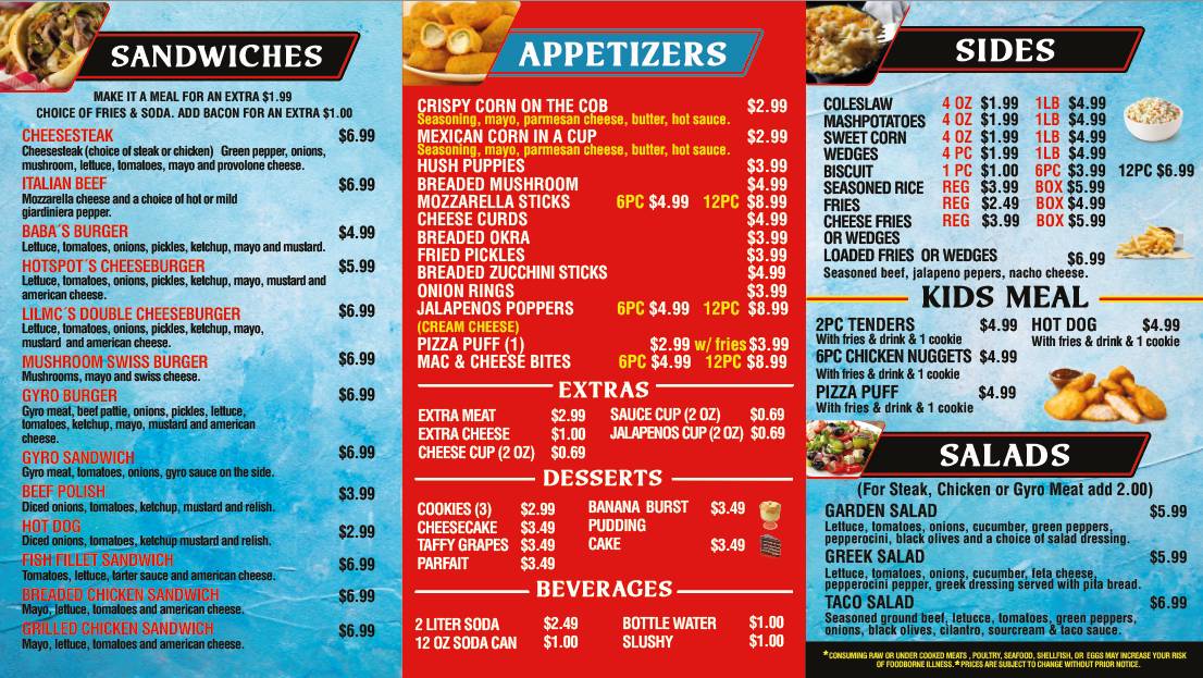 BABA'S GRILL меню