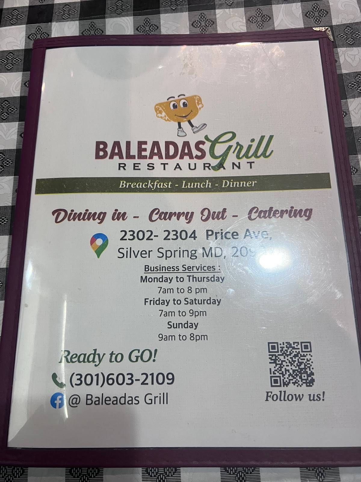 Baleadas Bar & Grill меню
