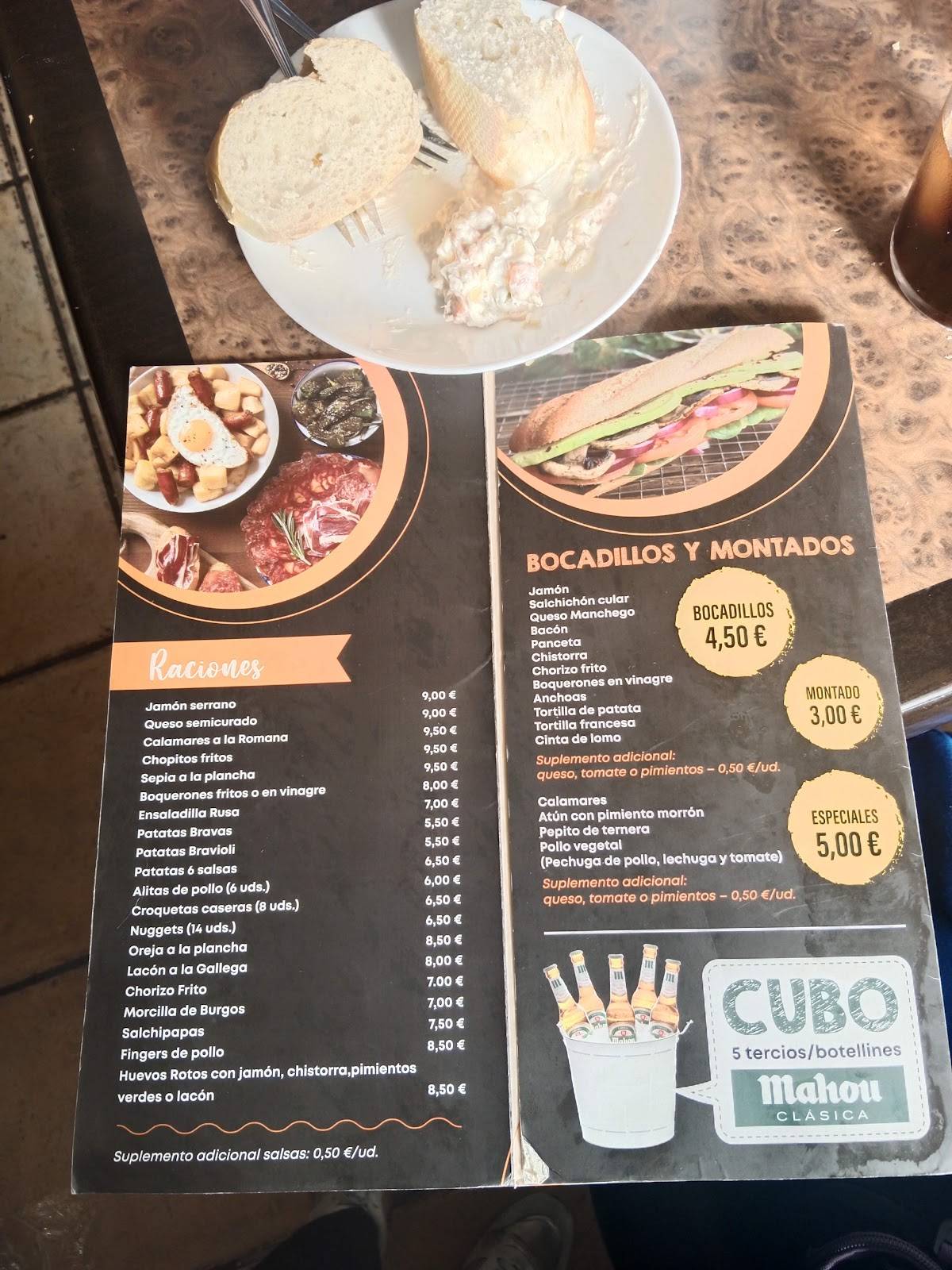 Bar Cervecería Raúl C.B. меню
