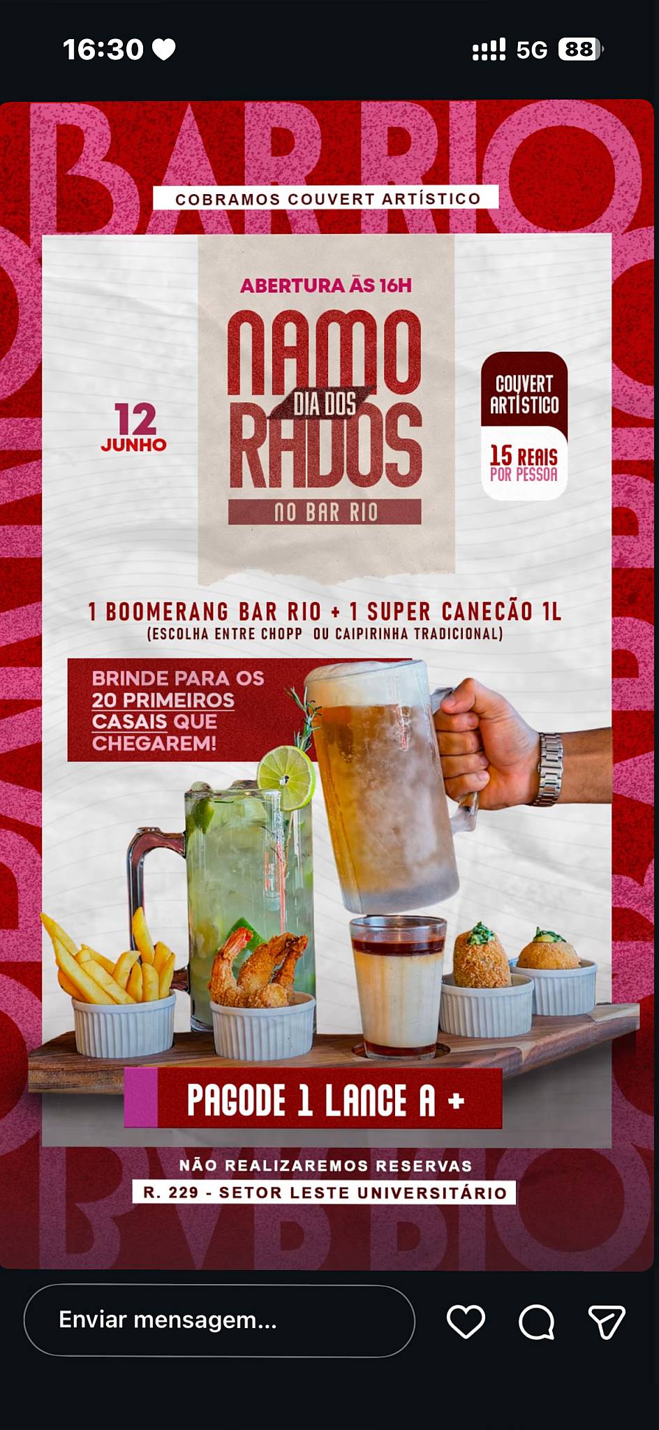 Bar Rio меню