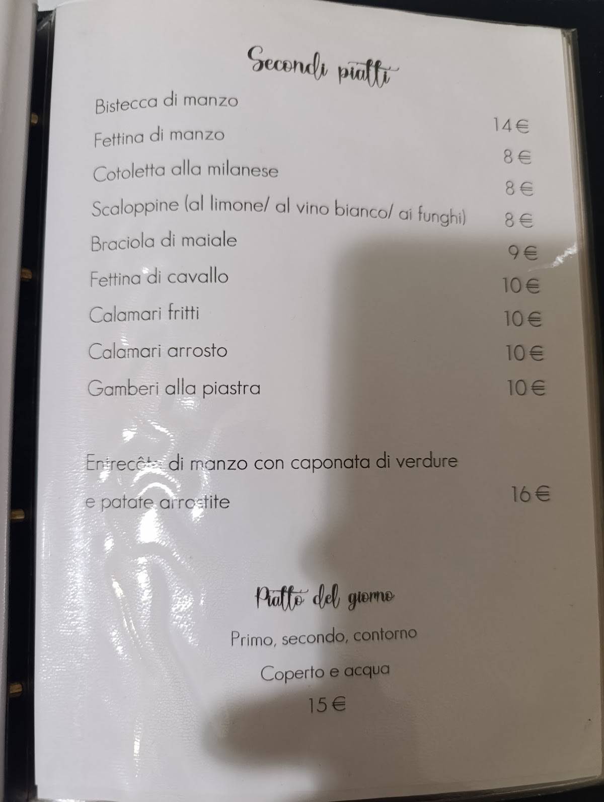 Bar Ristorante Pizzeria Monterasu меню