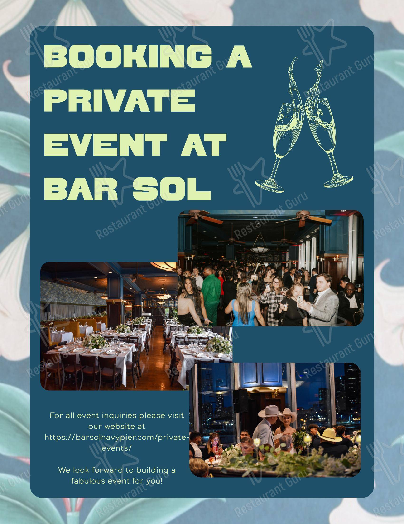 Bar Sol в Чикаго - Меню
