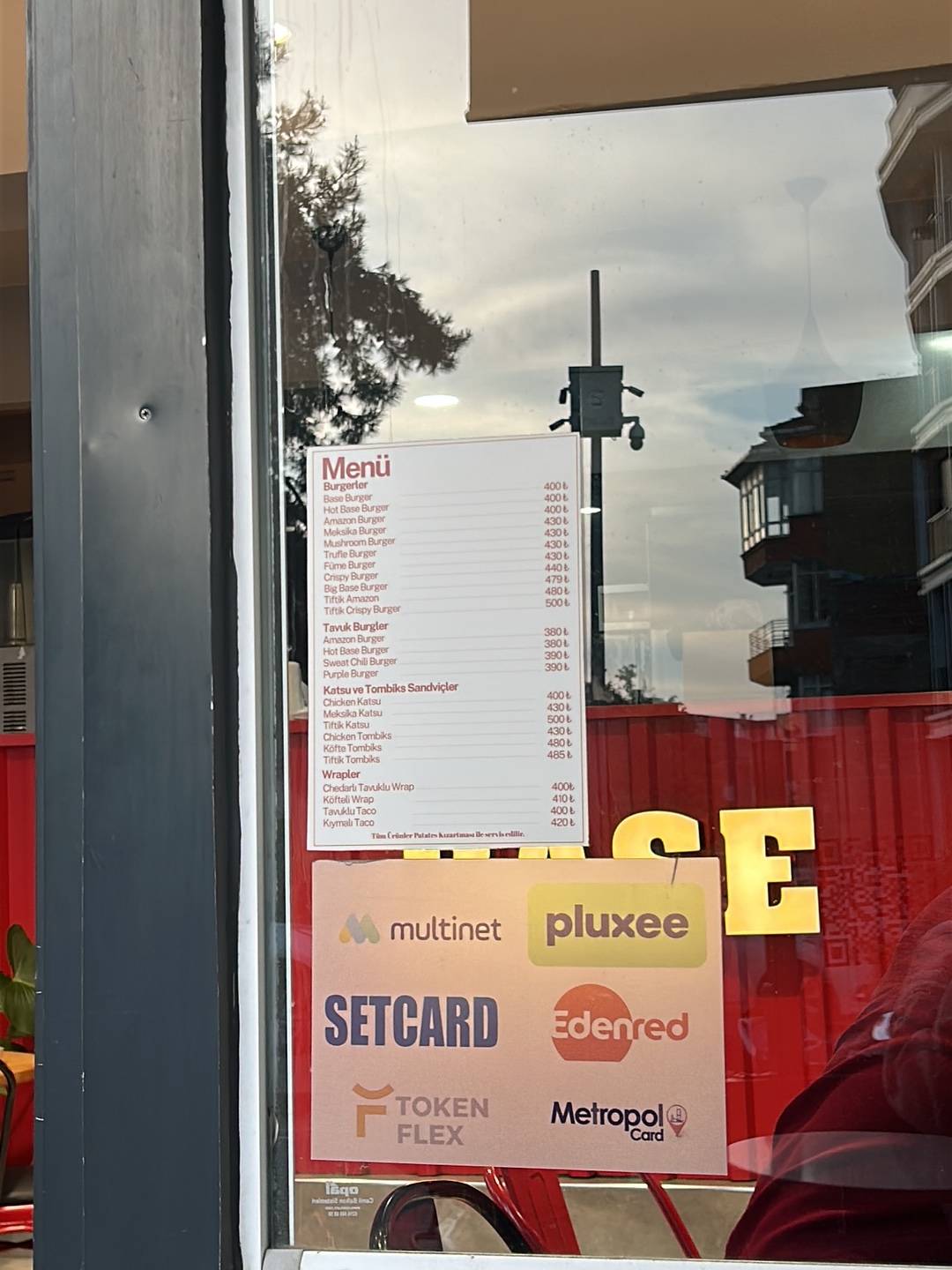 Base Burger меню