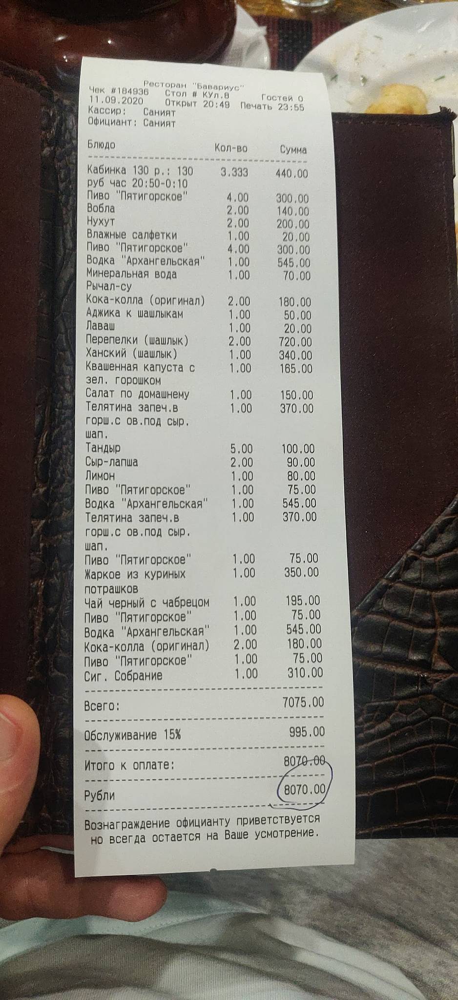 Бавариус меню