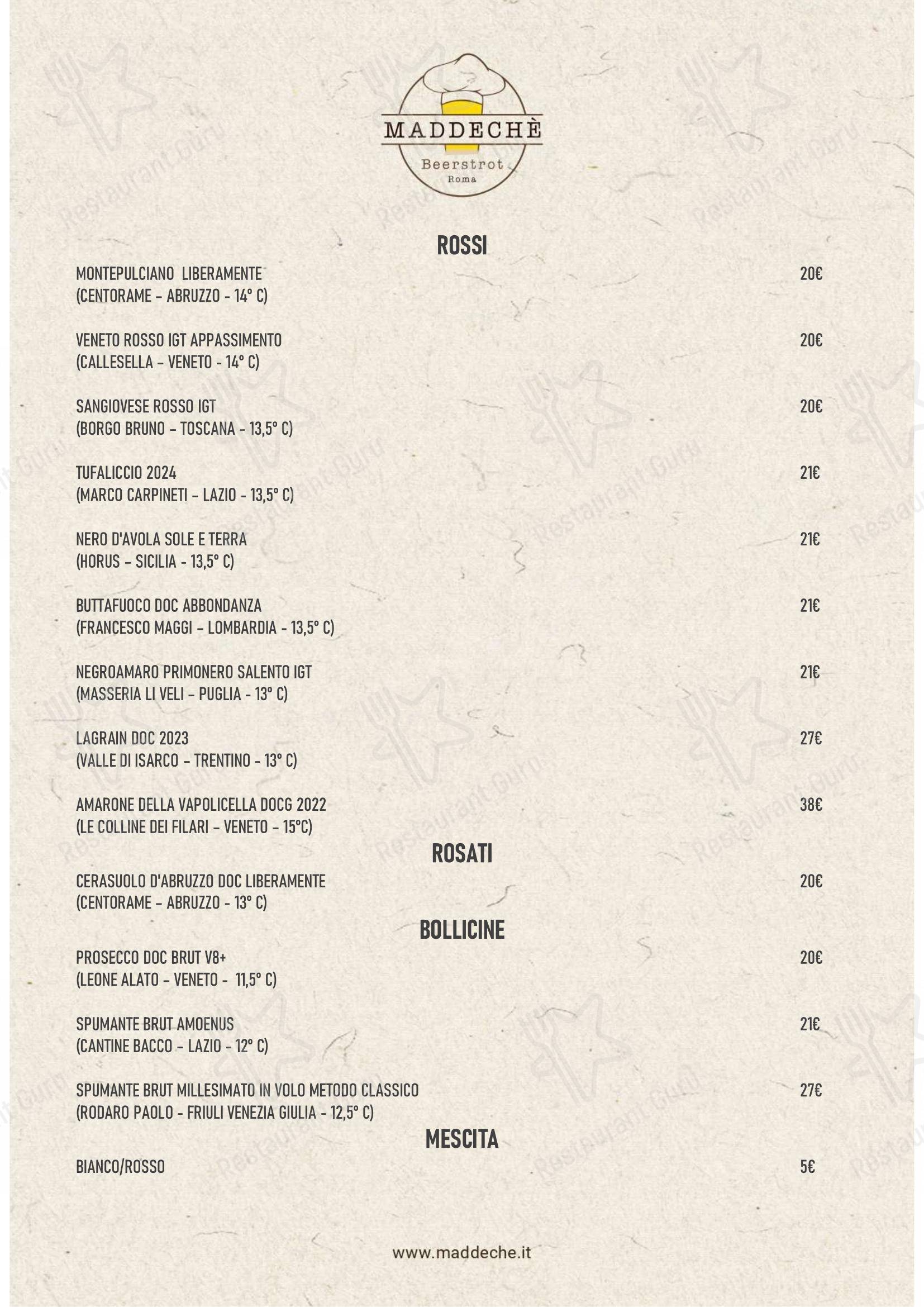 Beerstrot Roma в Риме - Меню