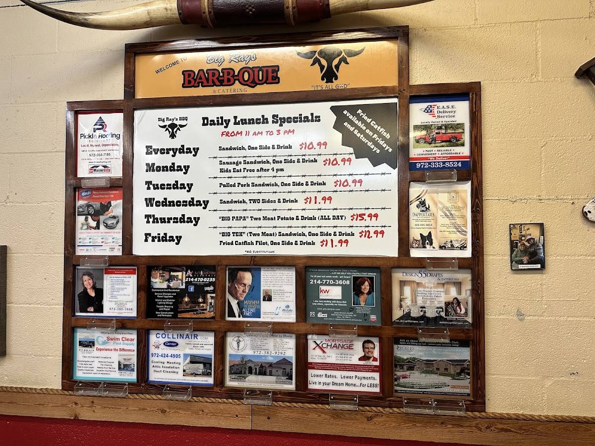 Big Ray's BBQ меню