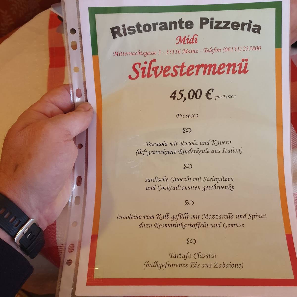 Ristorante Midi меню