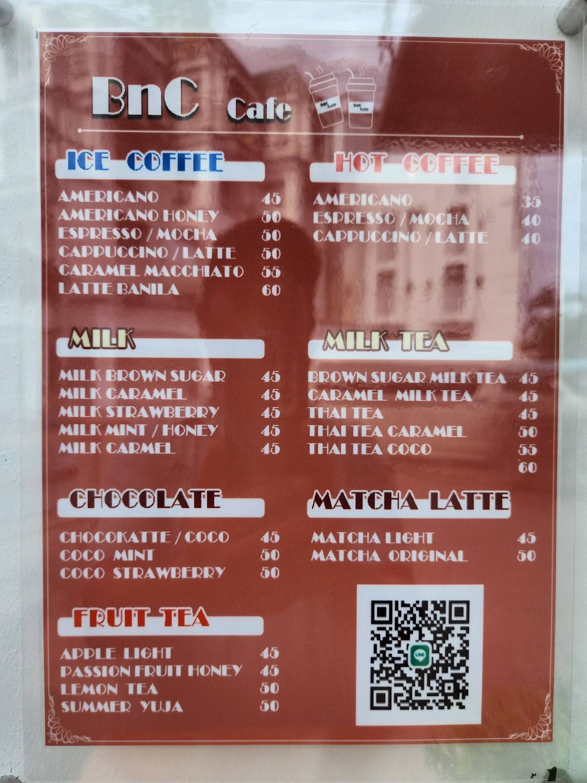 BnC Cafe меню