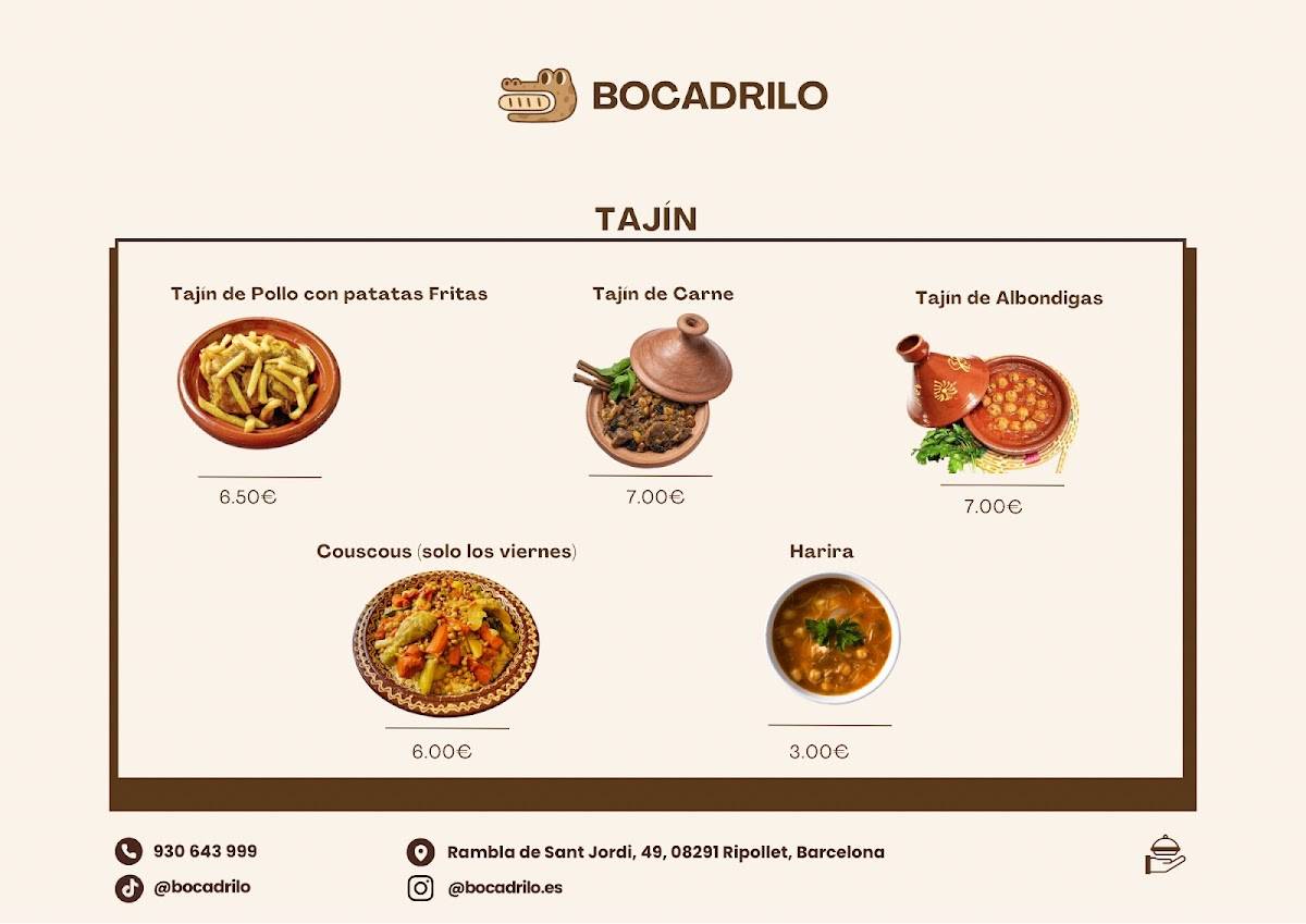 Bocadrilo меню