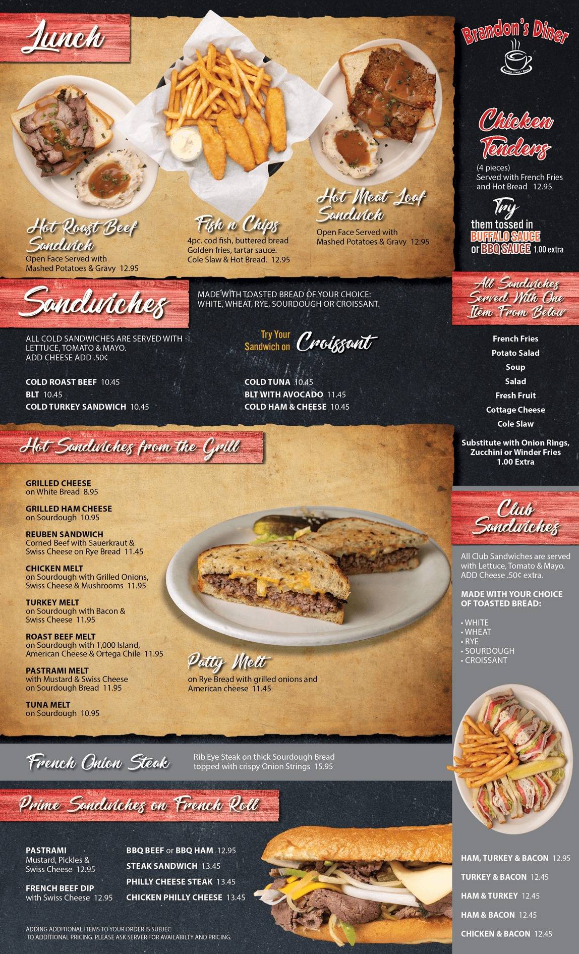 Brandon's Diner меню