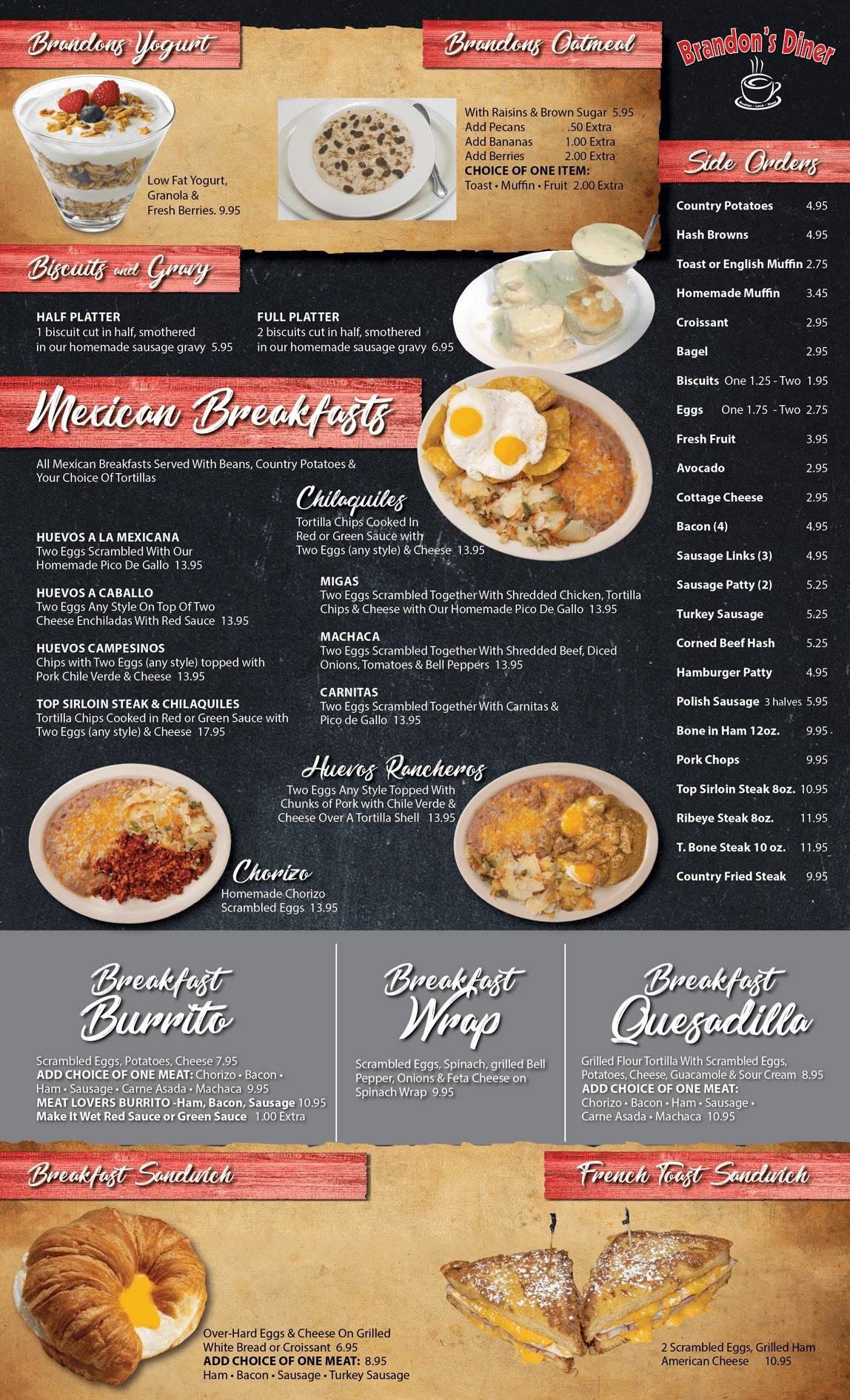 Brandon's Diner меню