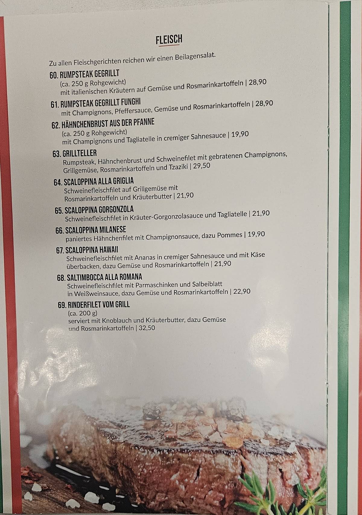 Restaurant Rimini меню