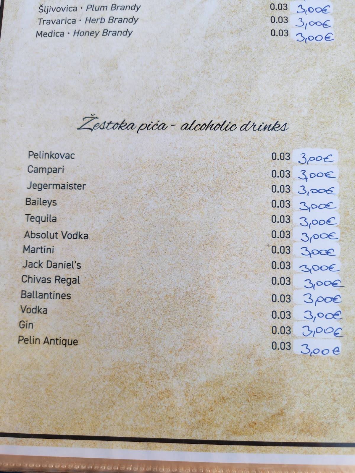 Buffet ZLATNA RIVA меню