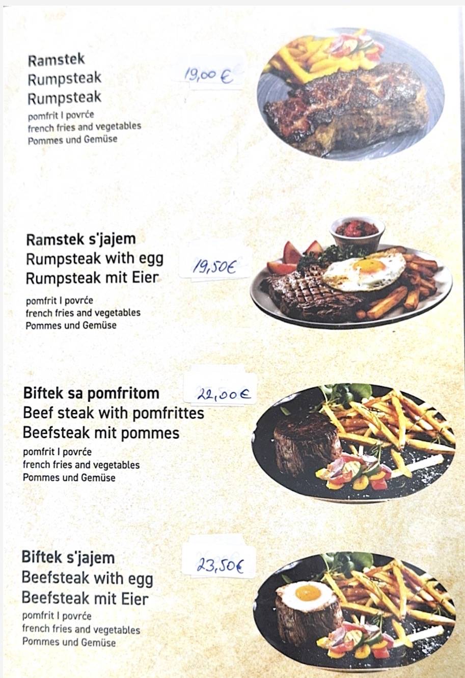 Buffet ZLATNA RIVA меню