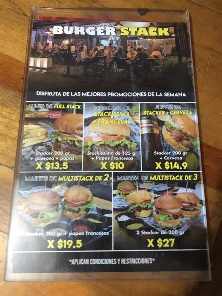 Burger Stack Popayan меню