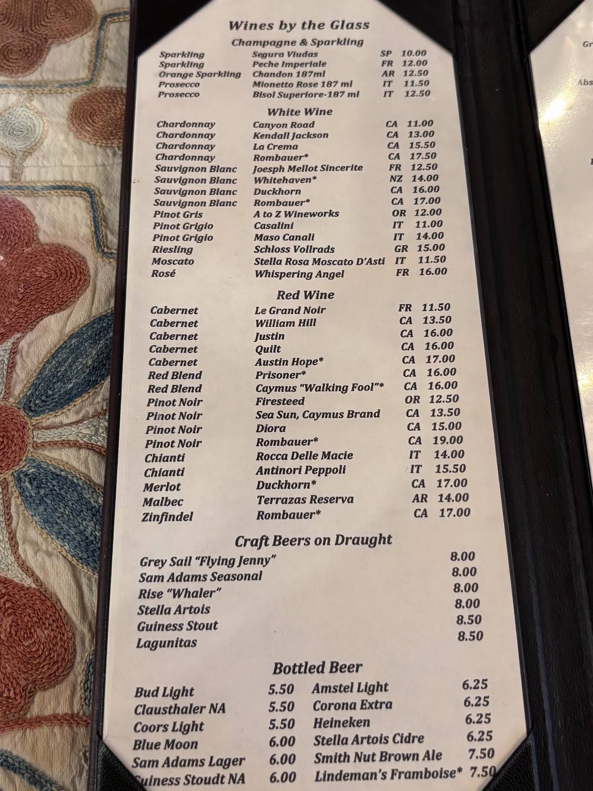 CAV Restaurant меню