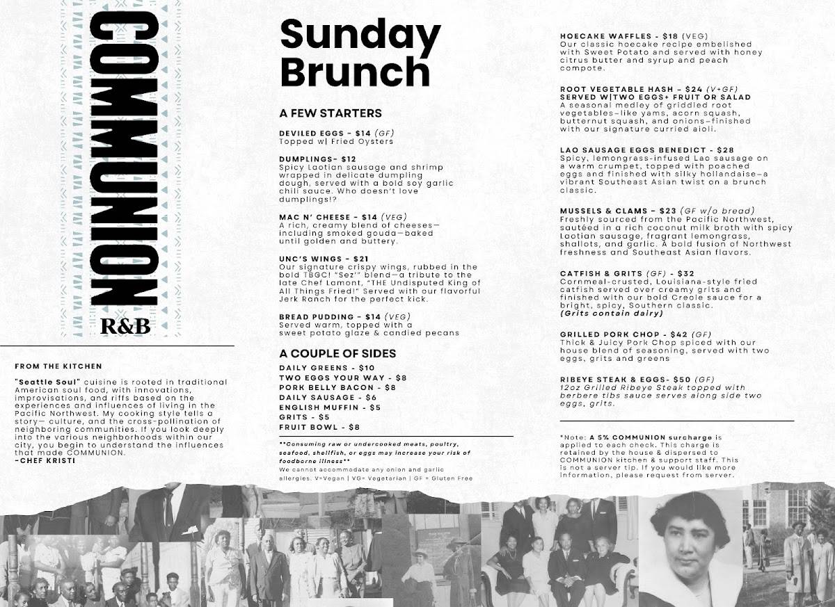 COMMUNION Restaurant & Bar меню