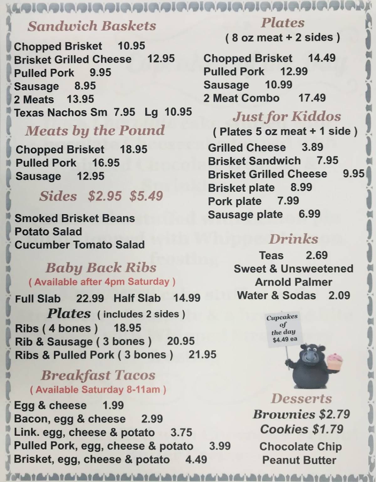 CT’s Sweets N Meats меню