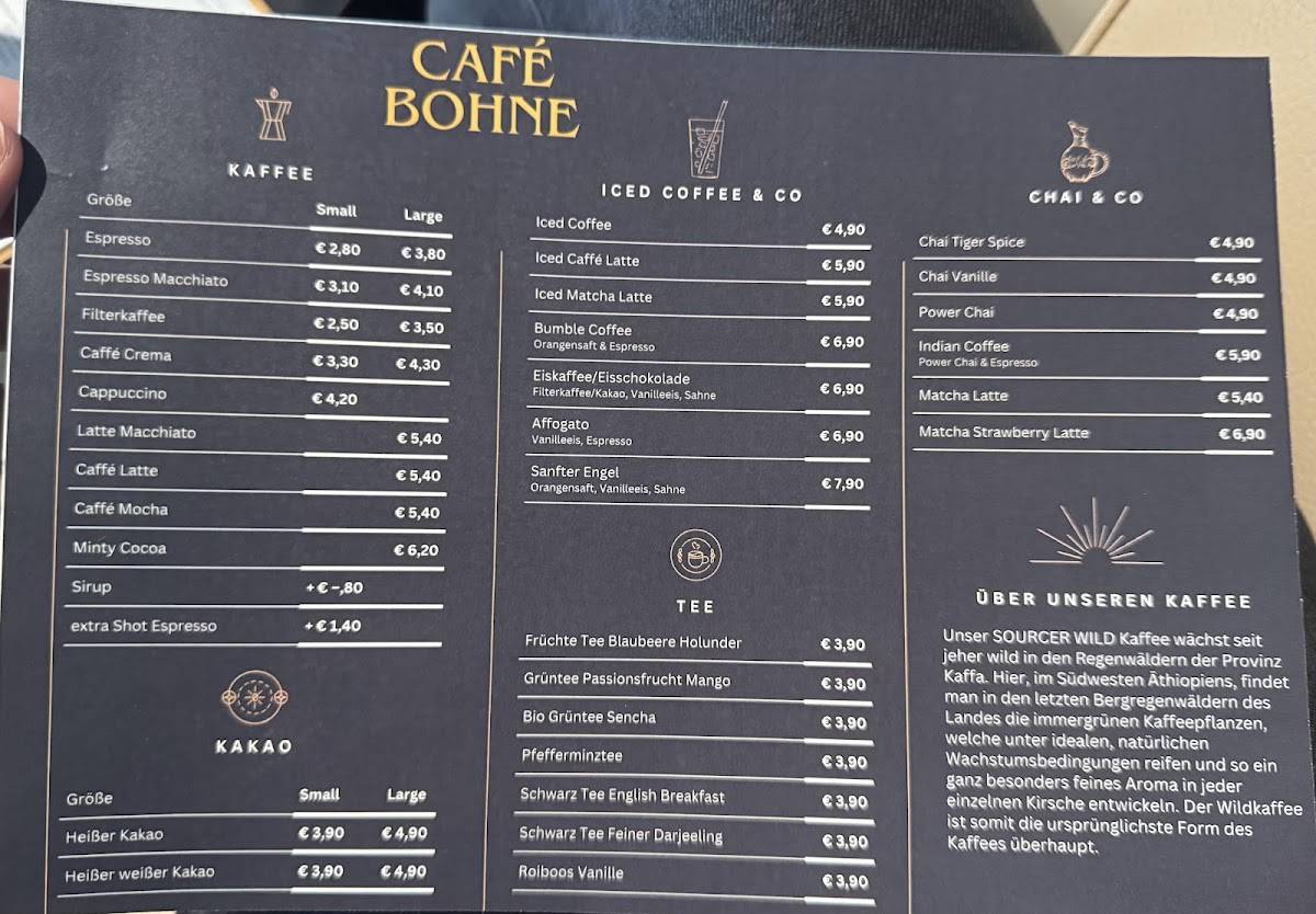 Café Bohne меню