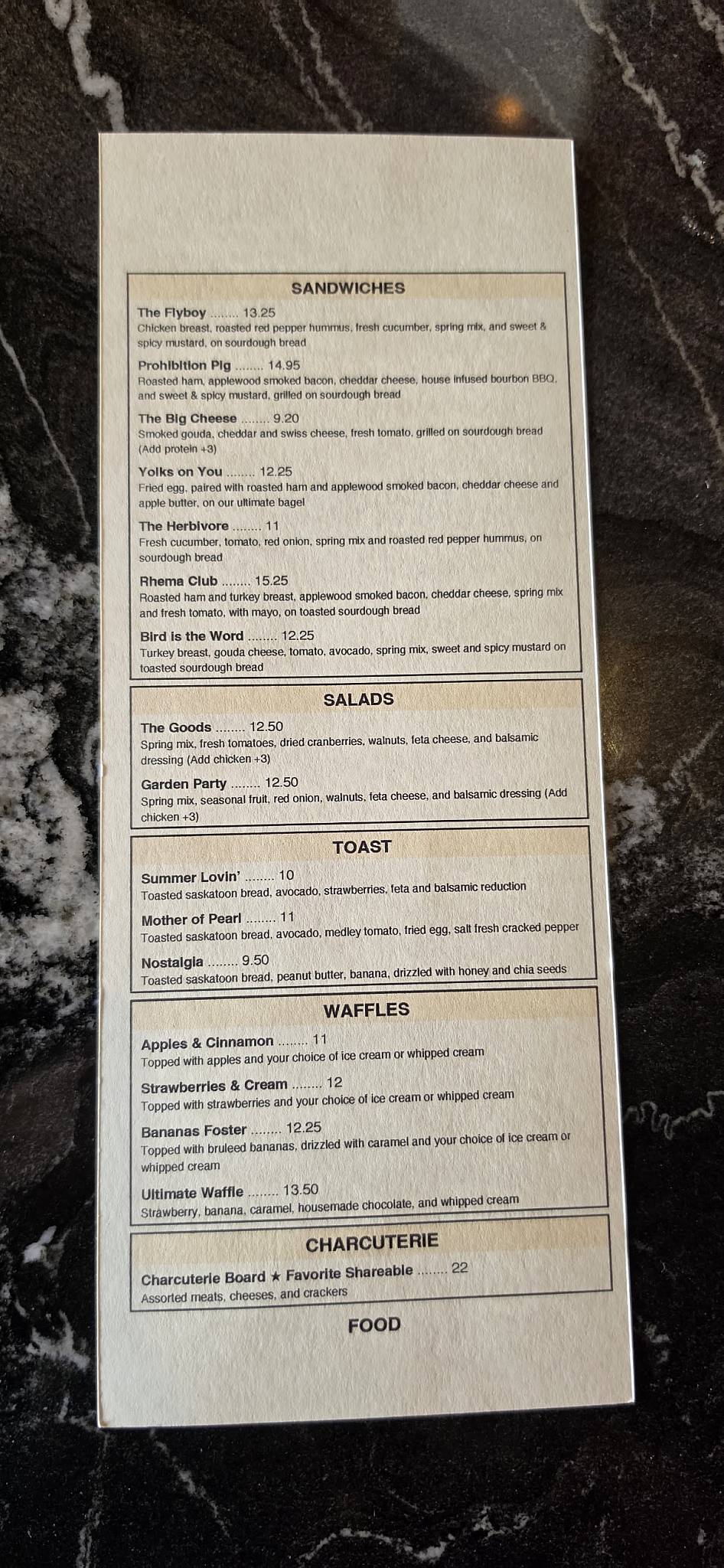 Cafe Rhema меню