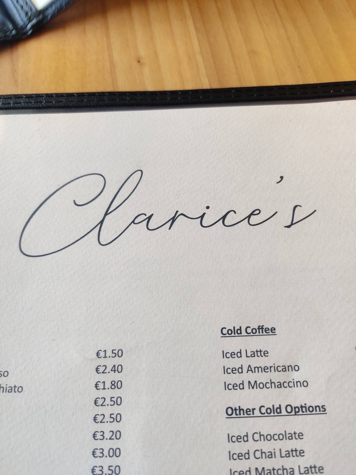 Clarice's меню