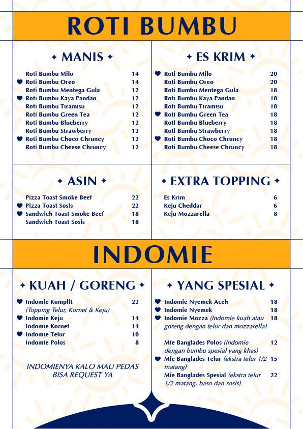 DEEPA ~ Kedai Kopi, Susu, Indomie dan Roti. меню