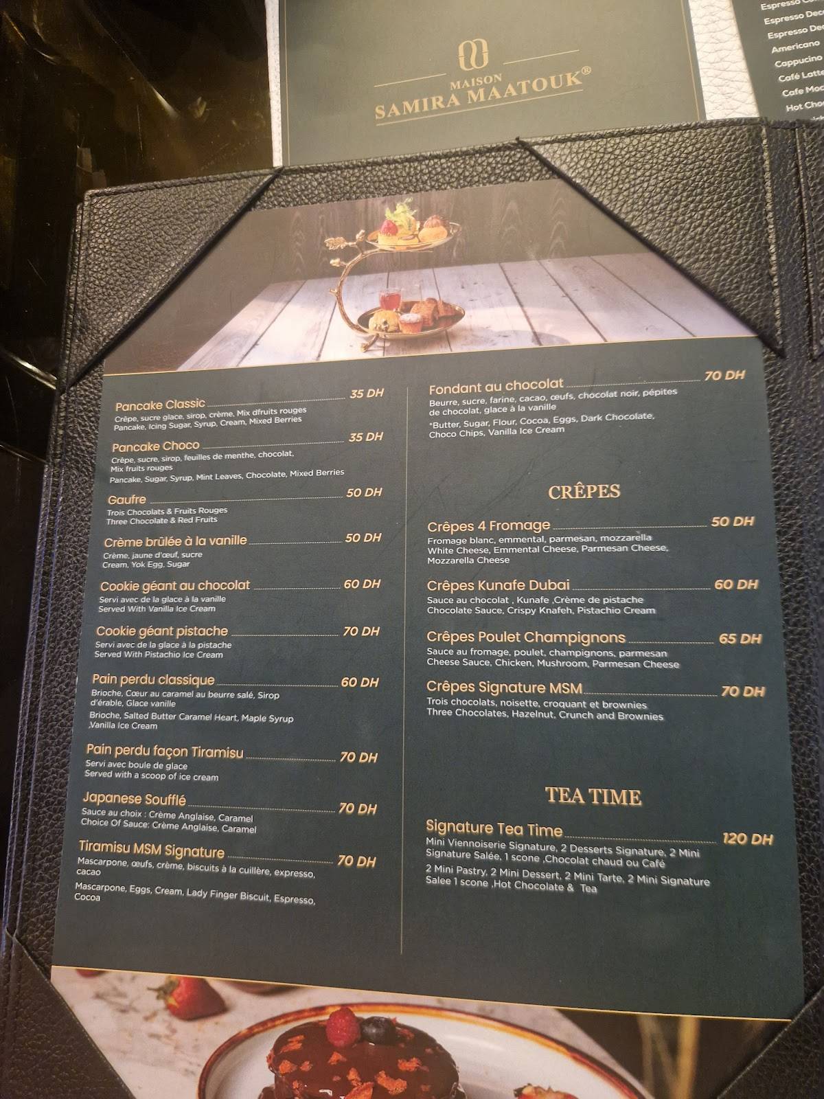 Maison Samira Maatouk меню