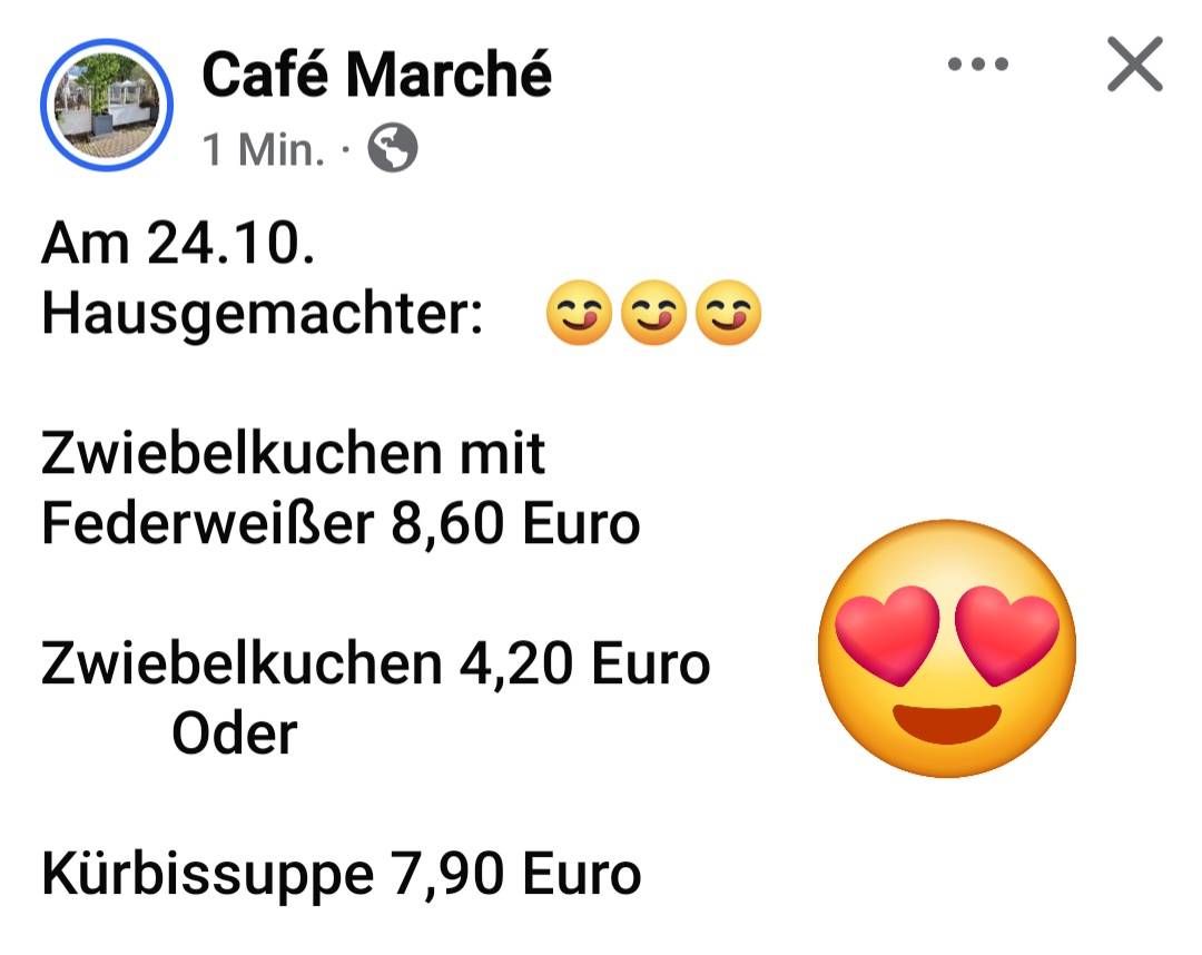 Café Marché меню