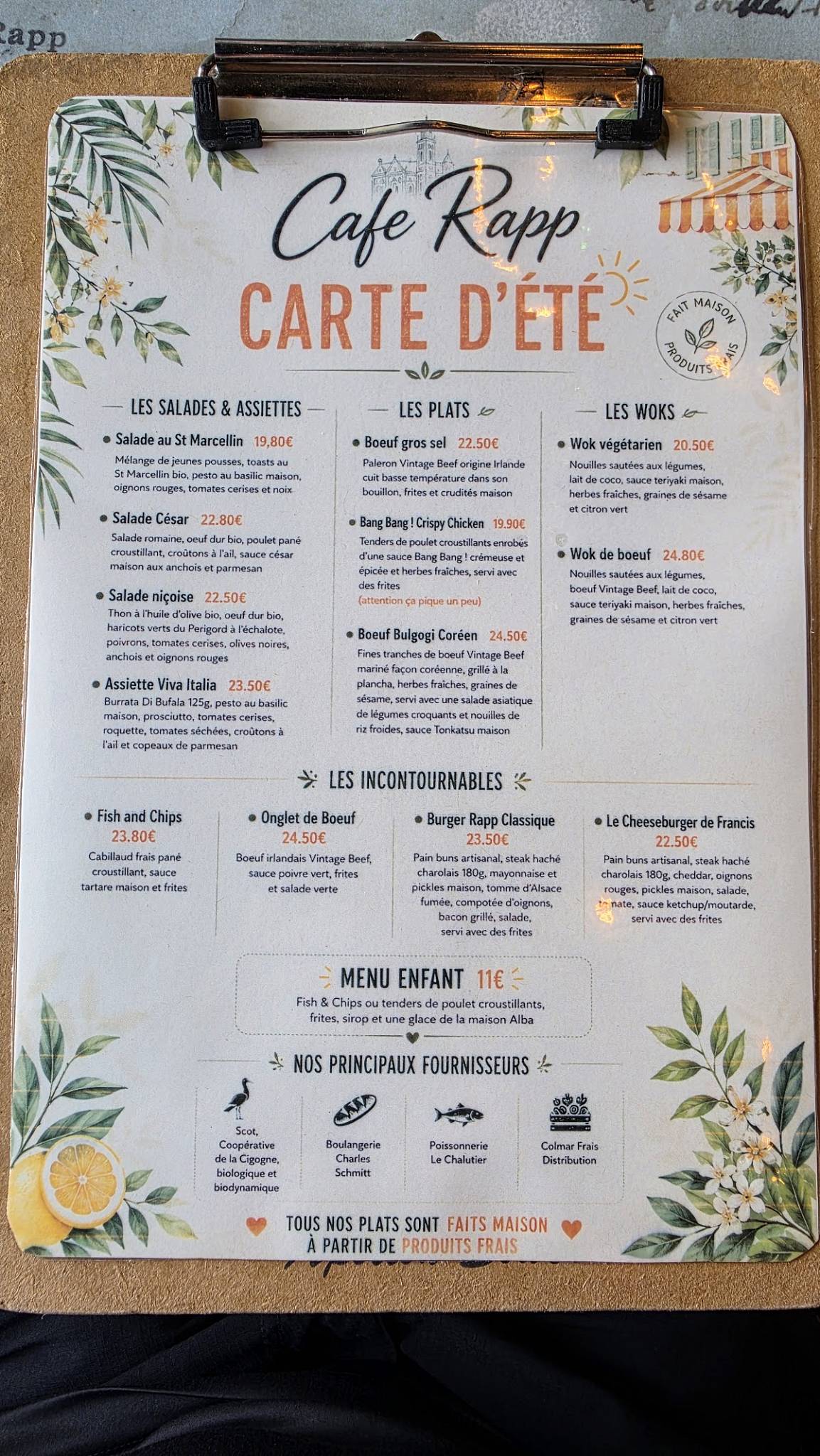 Café Rapp меню