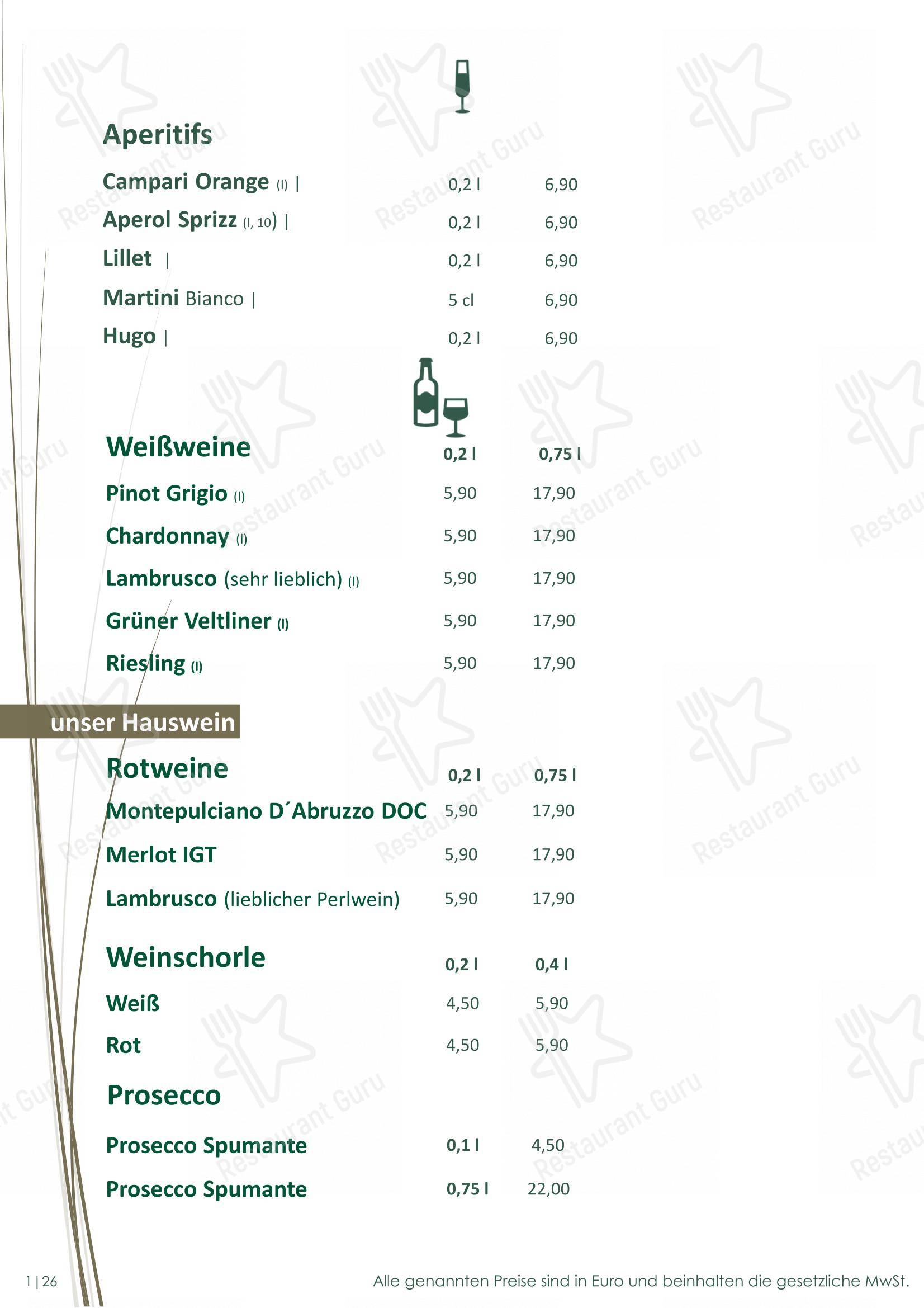 Меню ресторана Cafe Restaurant Maritimes