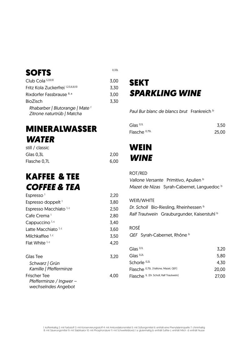 Cafe Rix меню