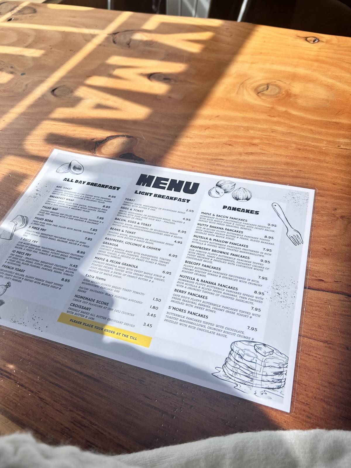 Café Roo меню