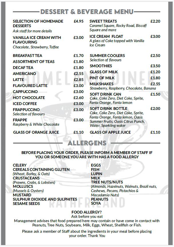 The Homeland Diner Cafe меню
