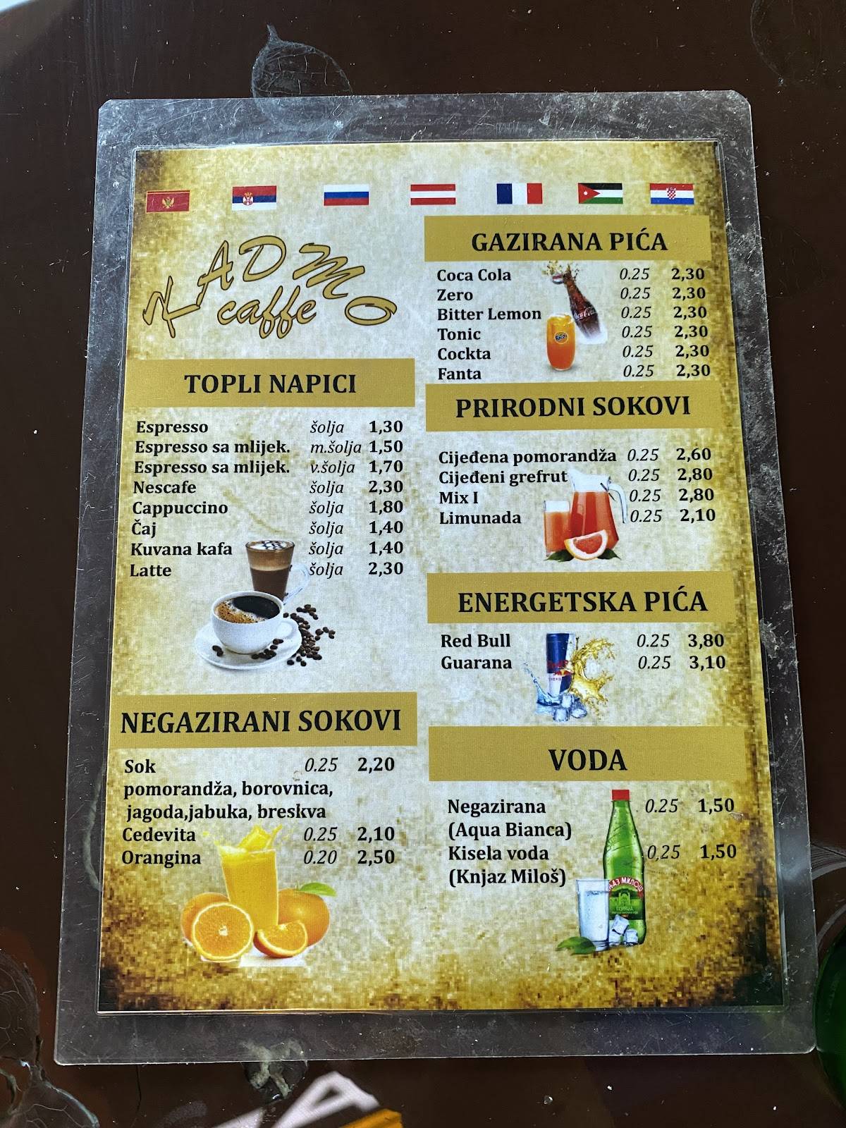 Caffe Kadmo меню
