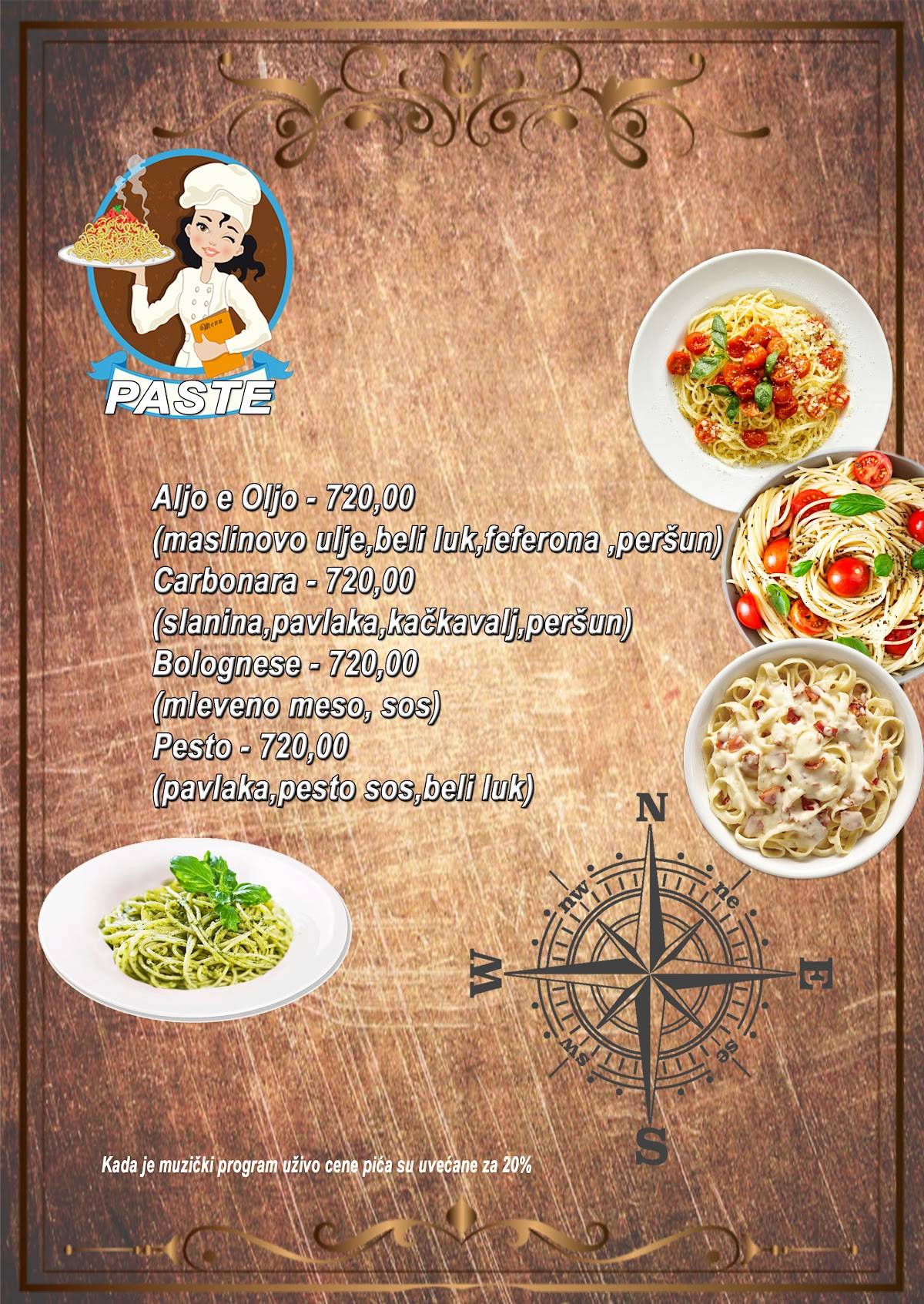 Caffe Pizza Bar Compass меню