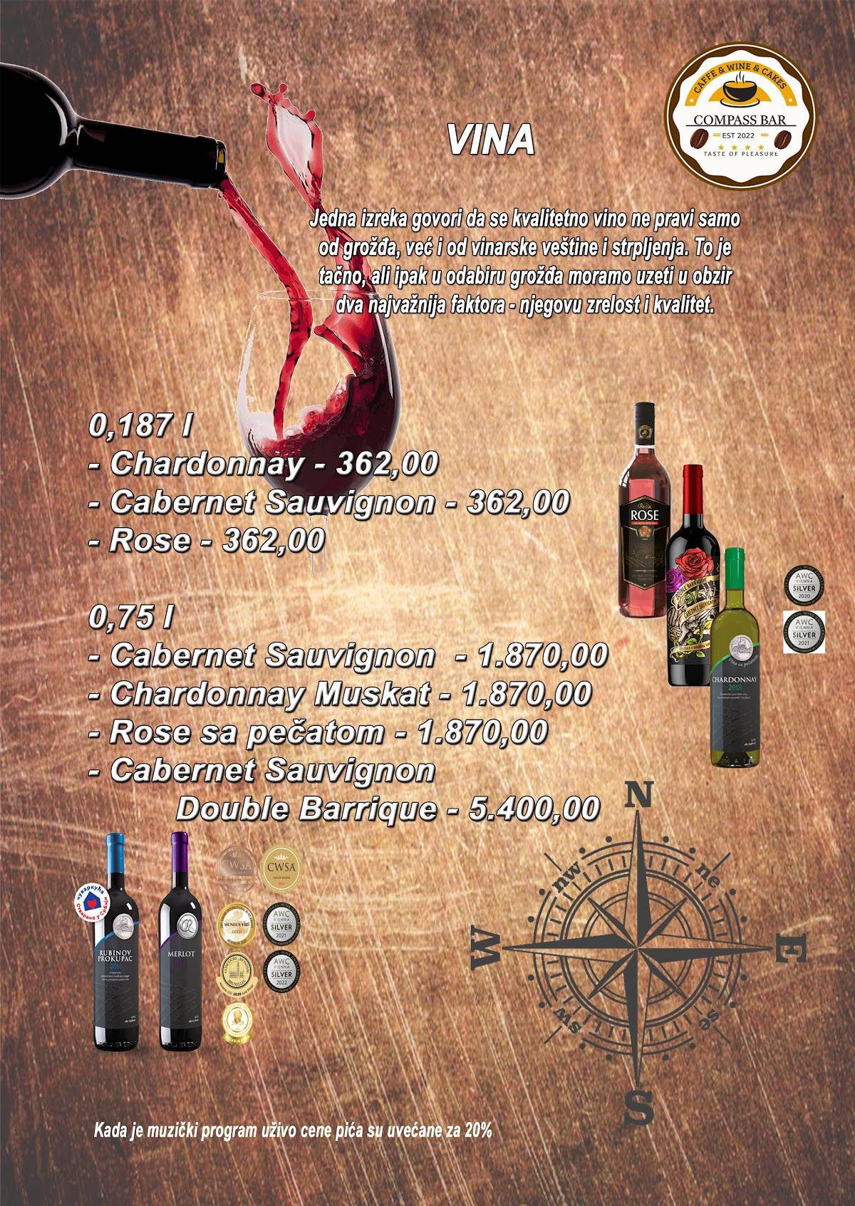 Caffe Pizza Bar Compass меню