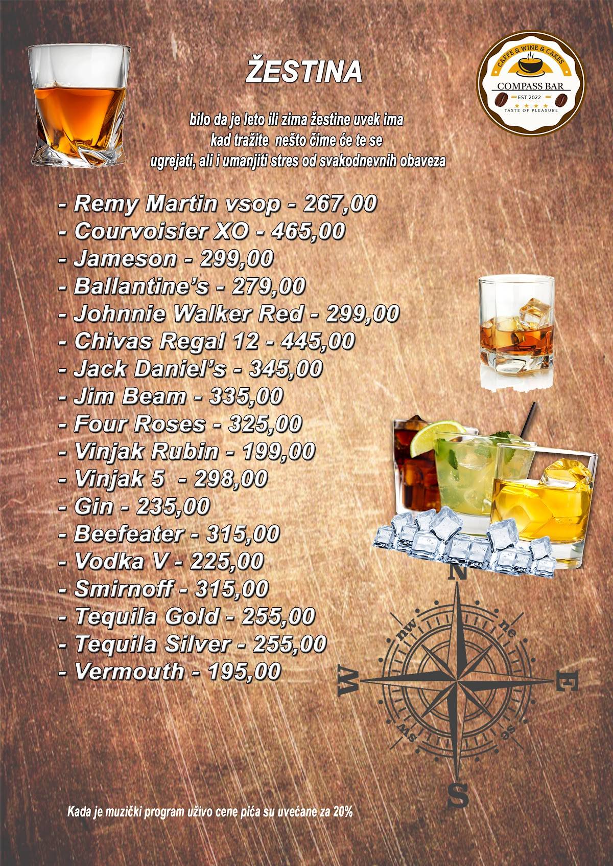 Caffe Pizza Bar Compass меню