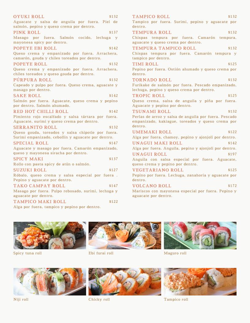 Campay Sushi меню