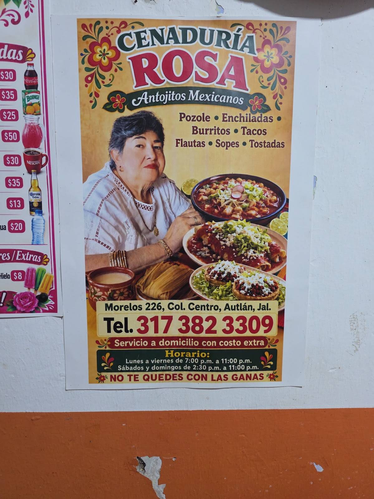 Cenaduría Rosa меню