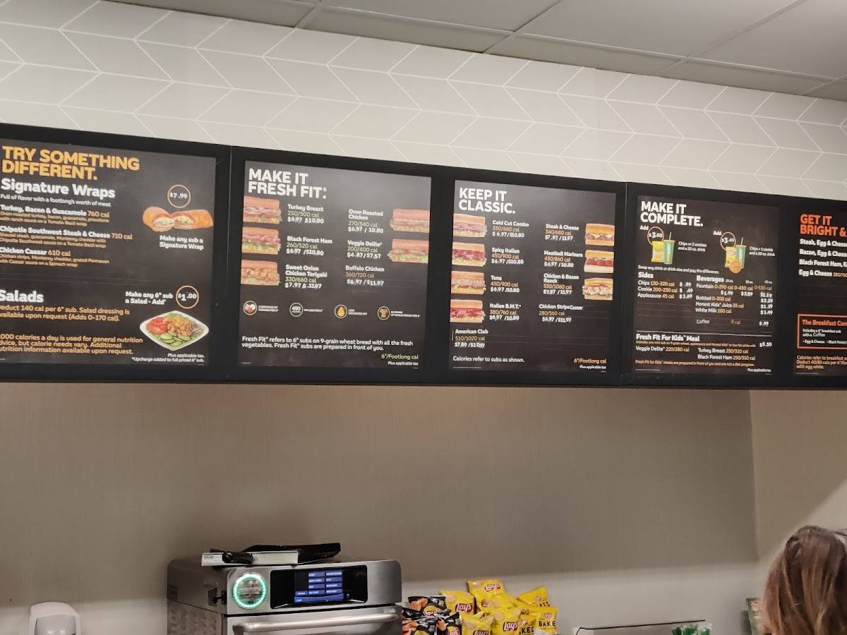 Subway меню