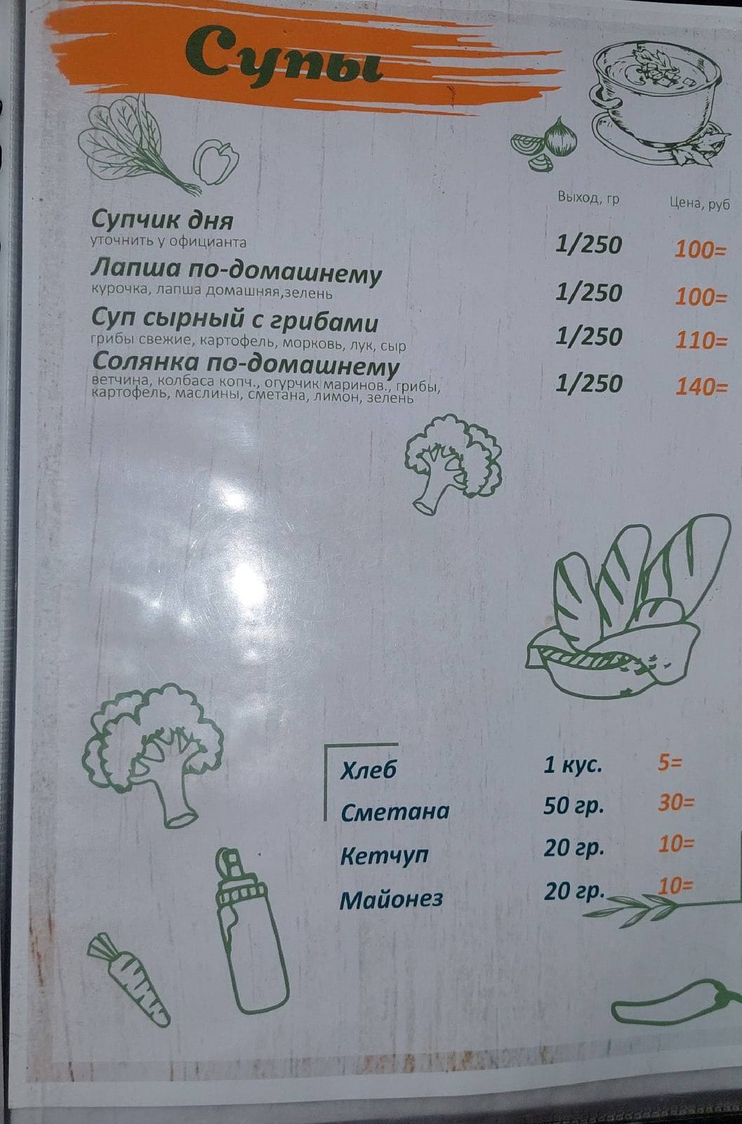 Эллада меню