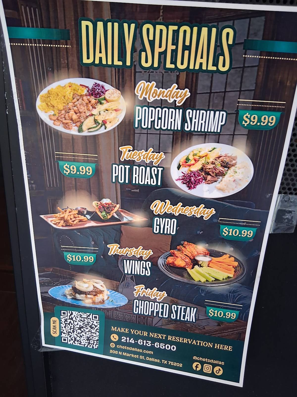 Chet's Dallas меню