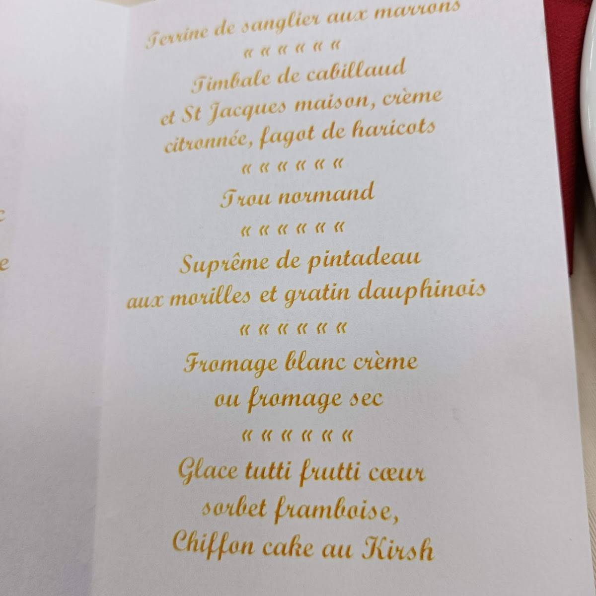 Chez Flo меню