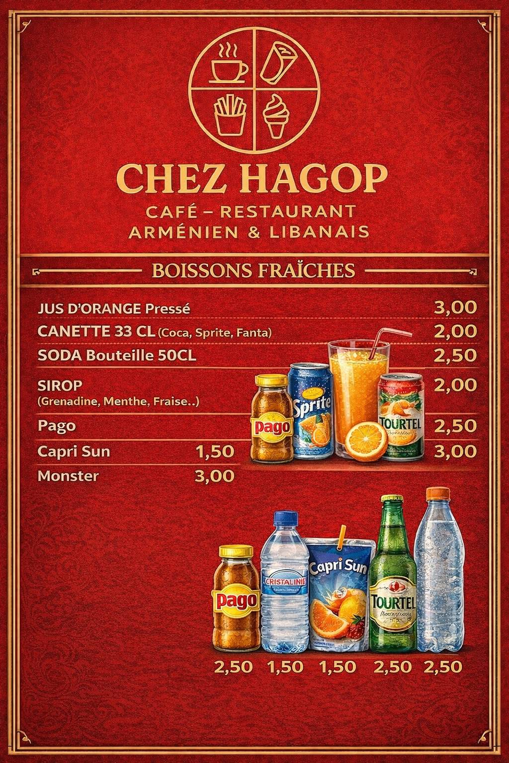 Chez HAGOP меню
