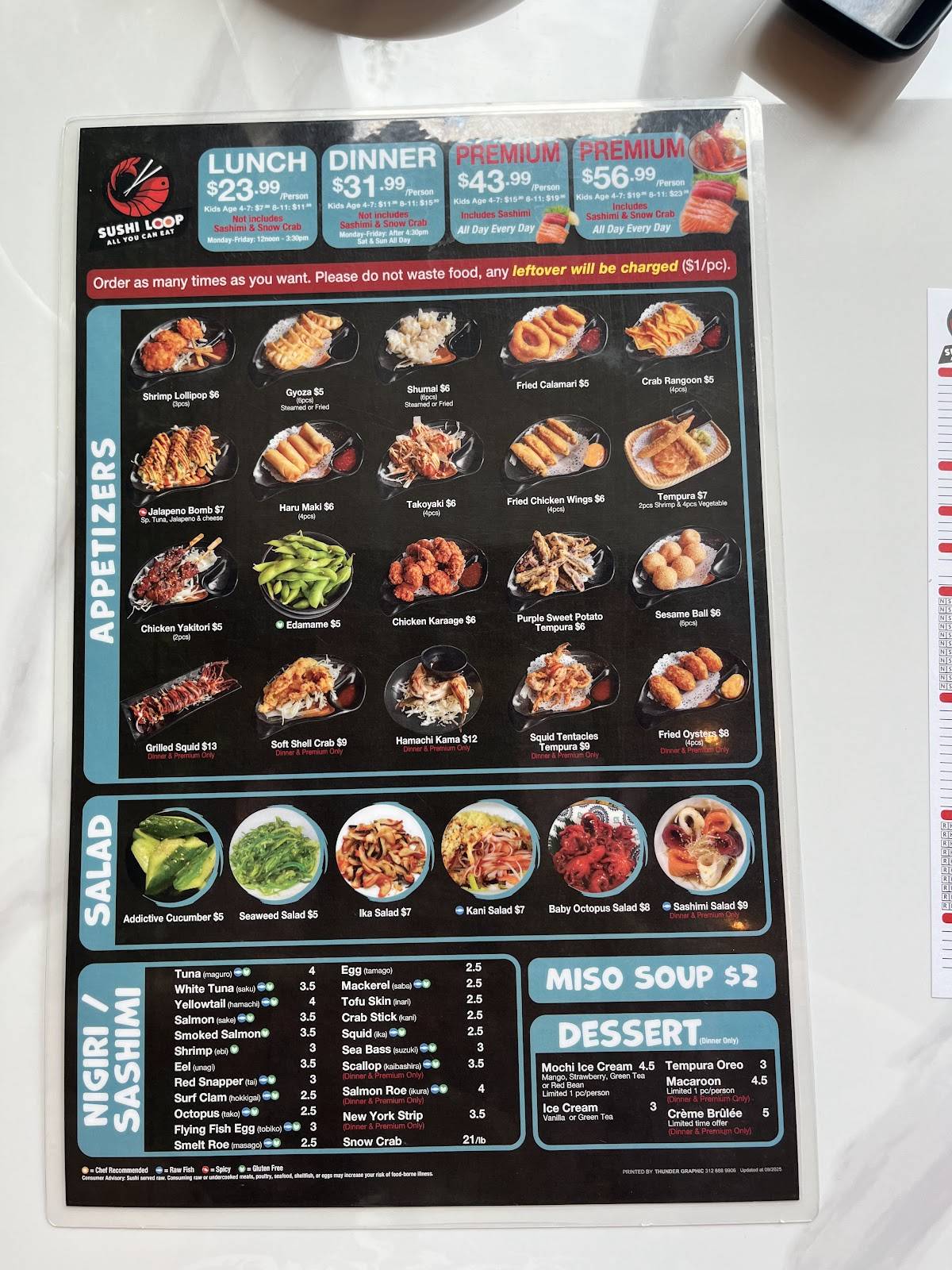 Sushi Loop меню