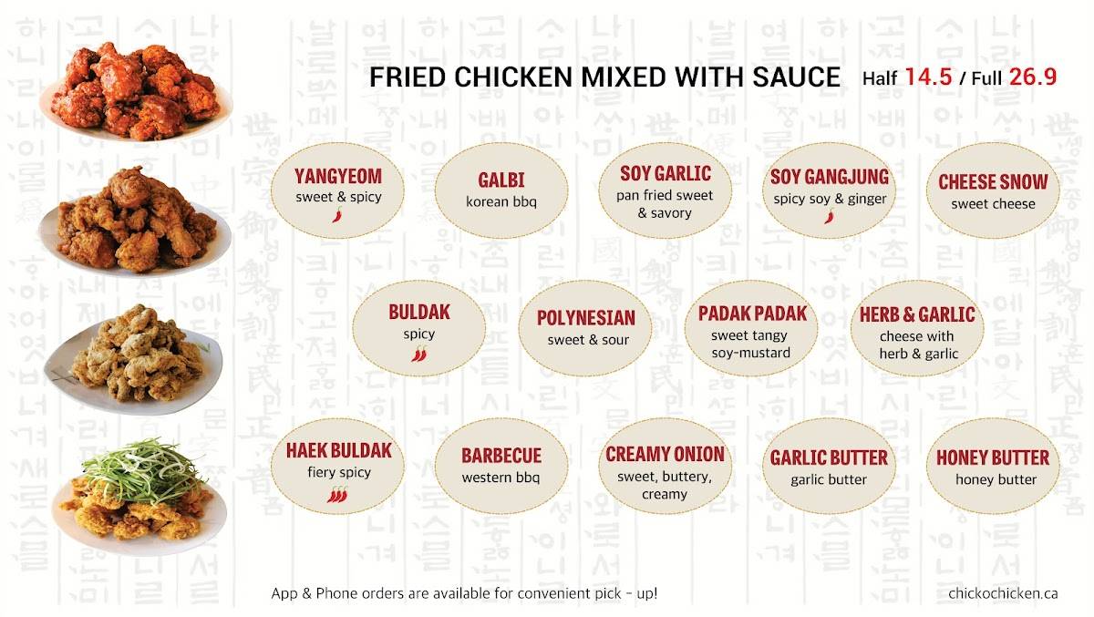 Chicko Chicken Maple Ridge меню