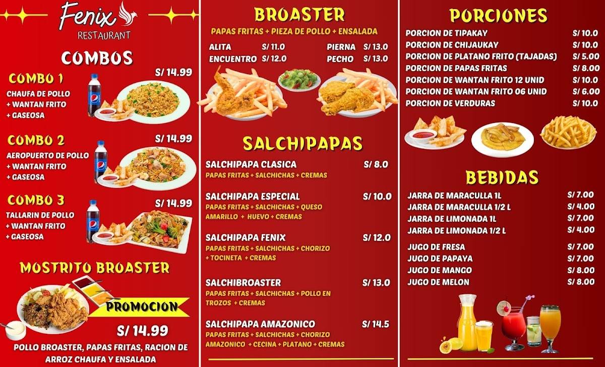Chifa y Broaster Fenix Restaurant меню