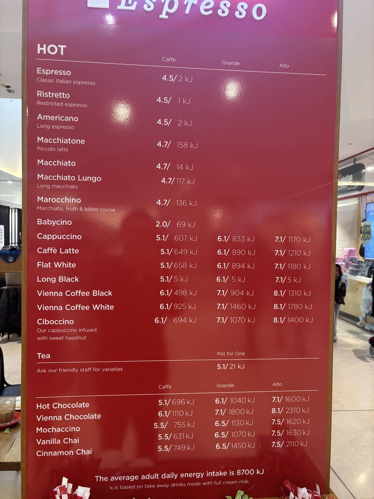 Cibo Espresso меню
