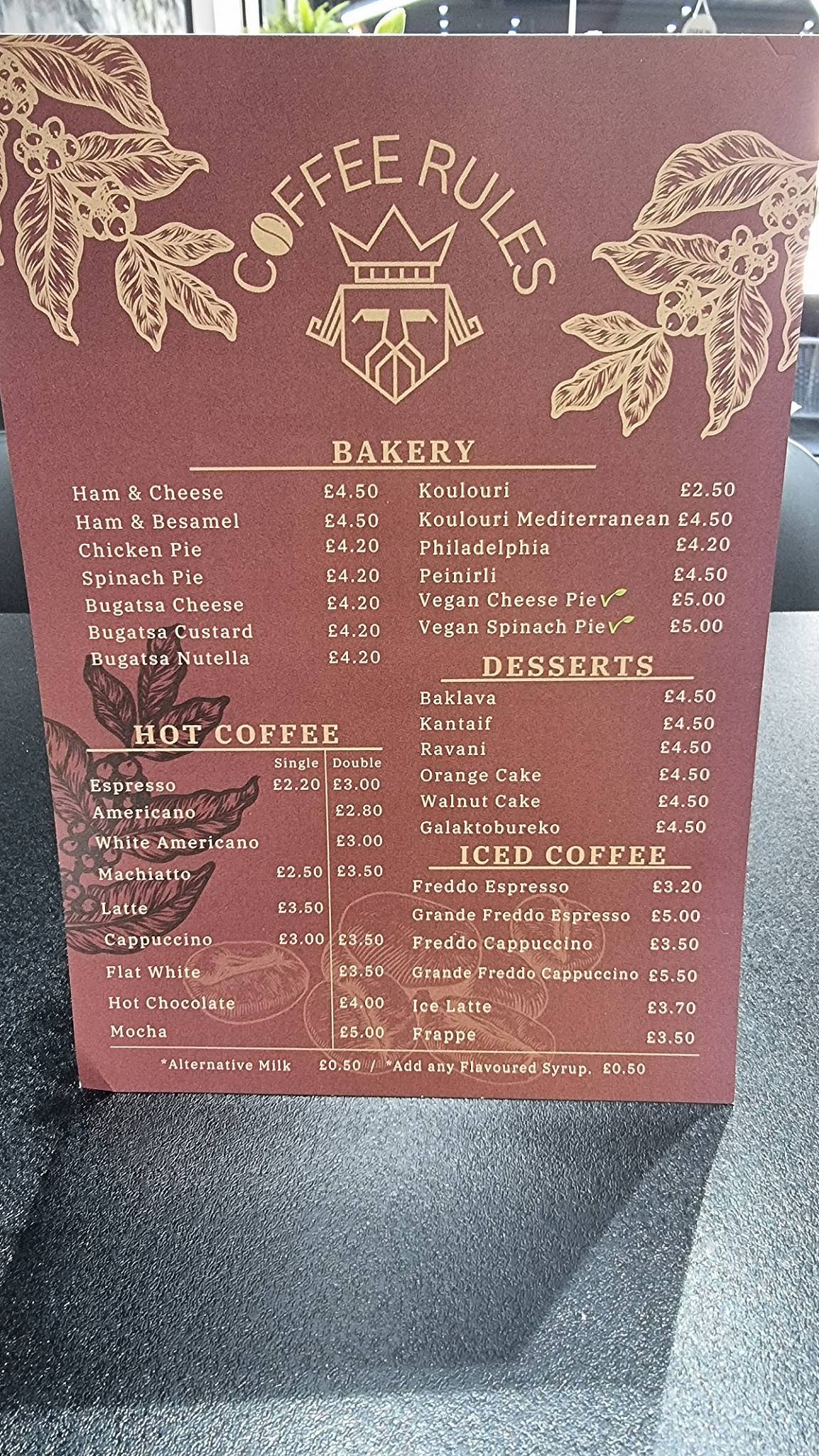 Coffee Rules Rusholme меню